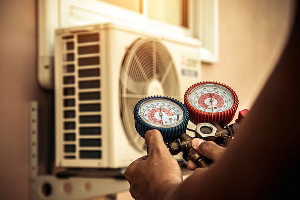 Professional Hvac technician working in The Lakes, NV